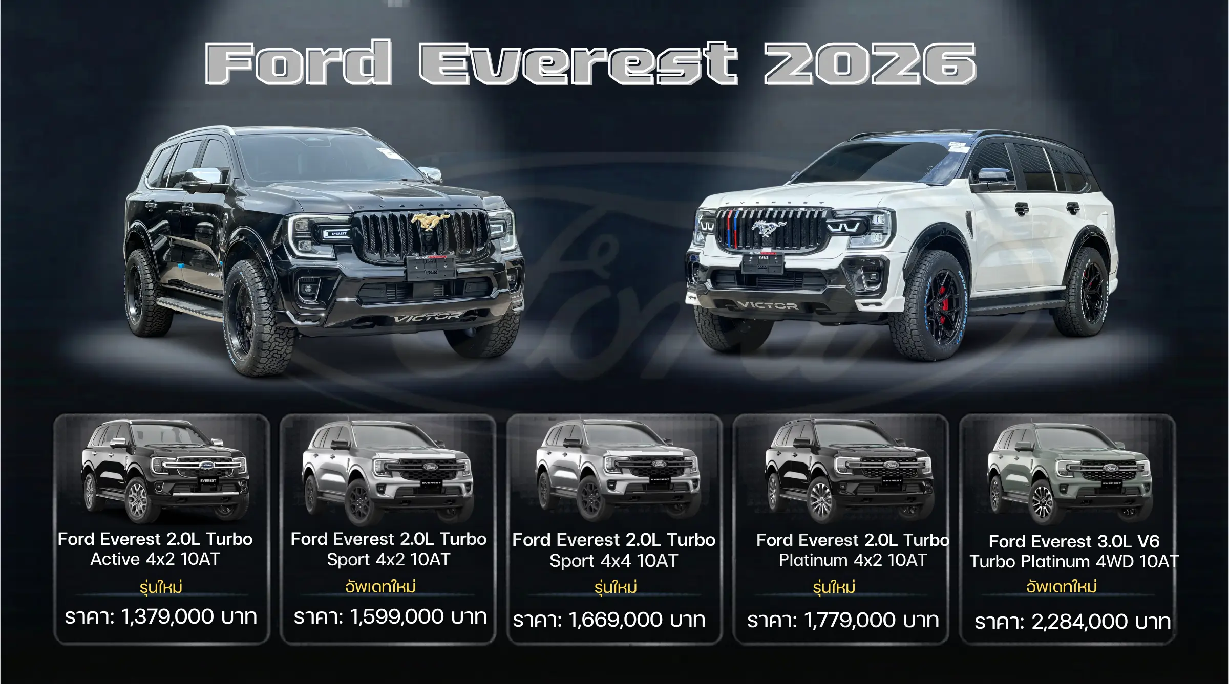Ford Everest ราคา ล่าสุด แต่ละรุ่นต่างกันอย่างไร