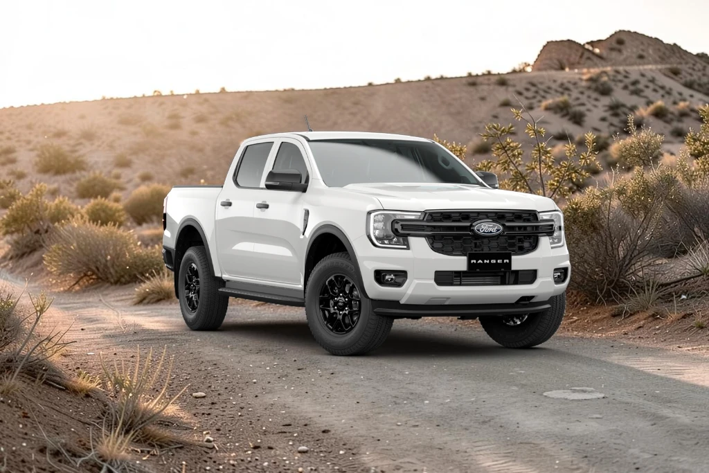 Ford Ranger DBL XLS 10AT สีขาว ด้านข้างฝั่งคนขับ