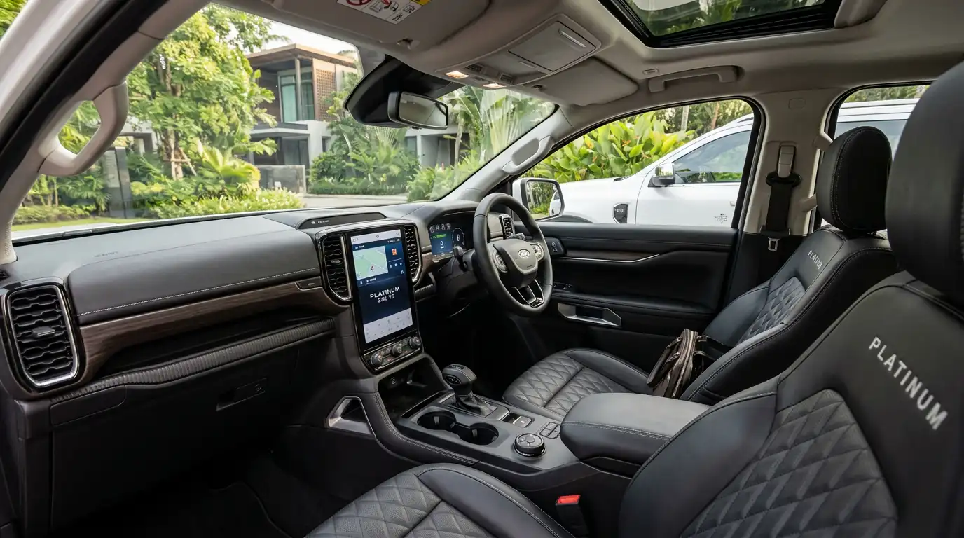 Everest ดีไหม ภายใน Ford Everest Platinum ห้องโดยสาร 7 ที่นั่ง