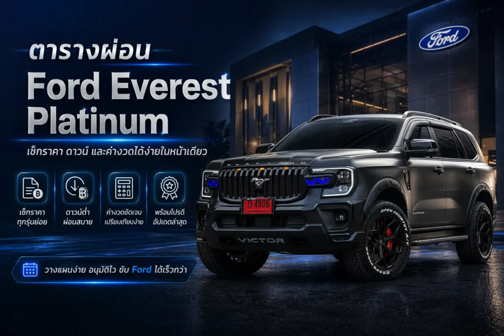 Ford Everest Platinum ตารางผ่อน
