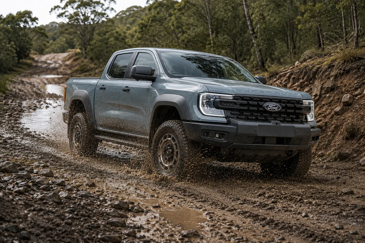 สมรรถนะออฟโรด Ford Ranger Super Duty ลุยโคลนทางป่า พร้อมดิฟล็อกหน้าและหลัง