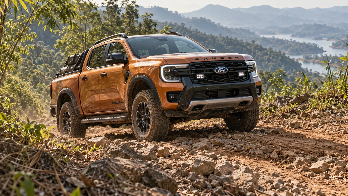 Ford Ranger Wildtrak-X V6 ขึ้นทางชันบนภูเขา