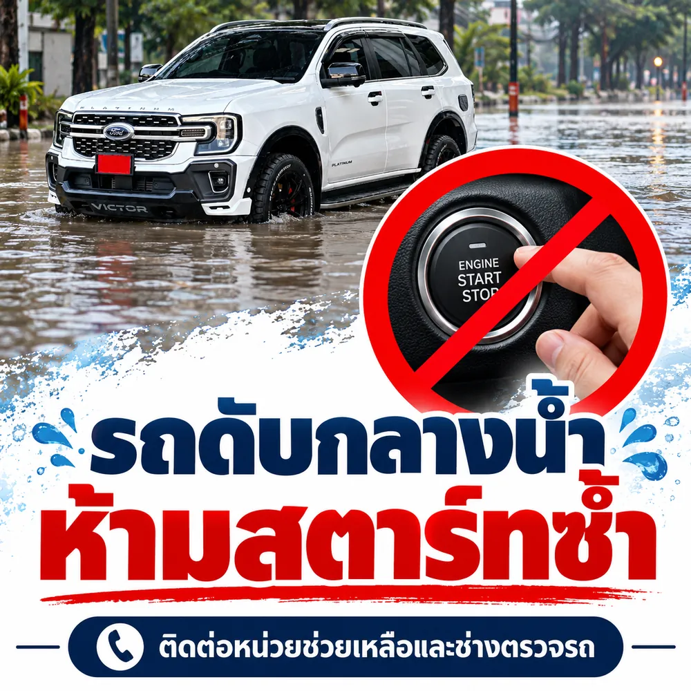 รถดับกลางน้ำ ห้ามสตาร์ทเครื่องซ้ำ